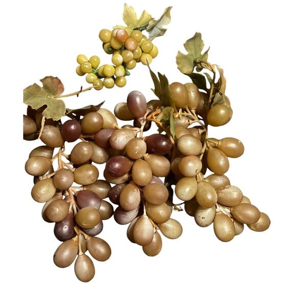 Plastic VTG Faux Artificial Fruit MCM Grapes Pineapple Bananas Apple Peach - Picture 4 of 5